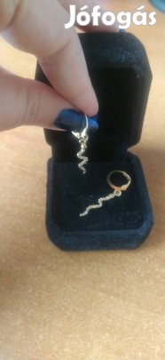 új hosszú kígyó mintás gold filled karika fülbevaló 