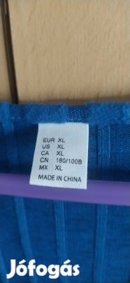 új kék csíkos kötött hosszú alkalmi ruha 