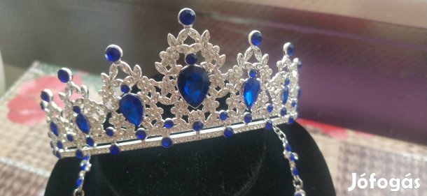 új kék hegyi kristály és strasszköves esküvői nagy ékszer szett 