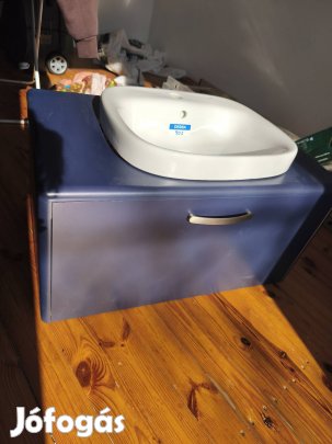 új kiralykék mosdószekrény függeszthető 