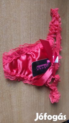 új piros csipkés alkalmi tanga bugyi 