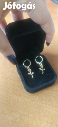 új rózsa mintás gold filled kis karika fülbevaló 