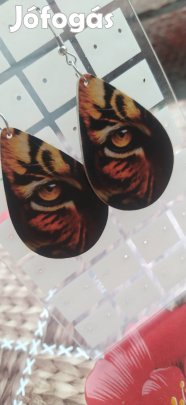 új tigris szem mintás alkalmi fülbevaló 
