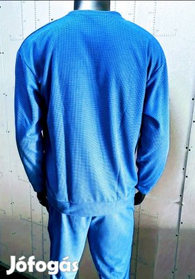 új világoskék kötött kerek nyakú alkalmi szabadidő szett