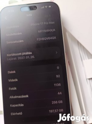 újszerű iphone 17 pro max 