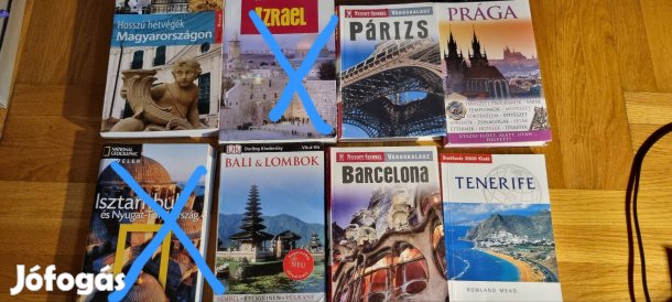 útikönyvek, Prága, Párizs, Izrael, Isztambul, Bali, Barcelona 