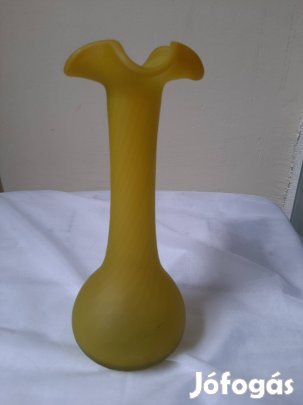 üveg váza sárga matt