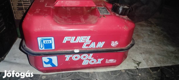 üzemanyag kanna, szerszám tároló egyben 