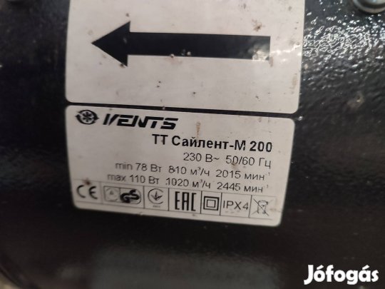 vents 200 csőventilátor új