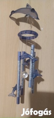 világoskék ezüst színű csillogó delfines csilingelő lógó  függő dísz 