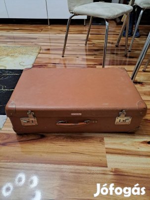 vintage Echt Vulkanfiber utazóbőrönd, szép állapotban 