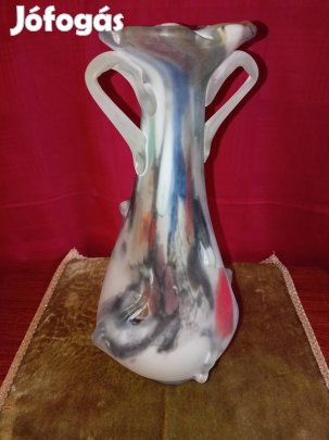 vintage Muránói szakított üveg vázs