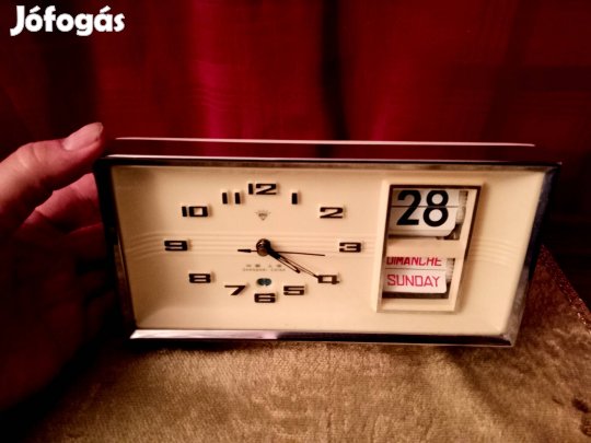 vintage Shanghai "space age" naptáras ébresztő óra 