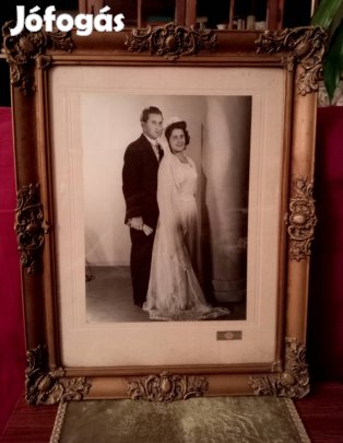 vintage esküvői fénykép blondel keretben