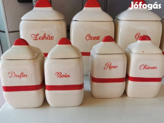 vintage keramia fűszertartó 9 darabos