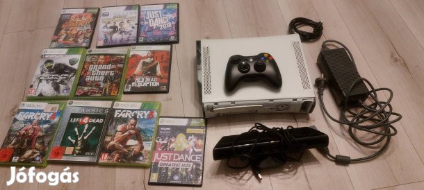 xbox360 eladó játékokkal és kinectel