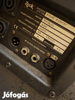 zeck hangfal dupla 15"