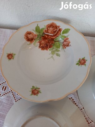 zsolnay rózsás mély tányérok